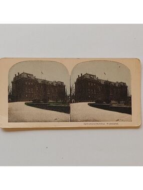 Antique STEREOGRAPH CARD Agricultural Building, Washington